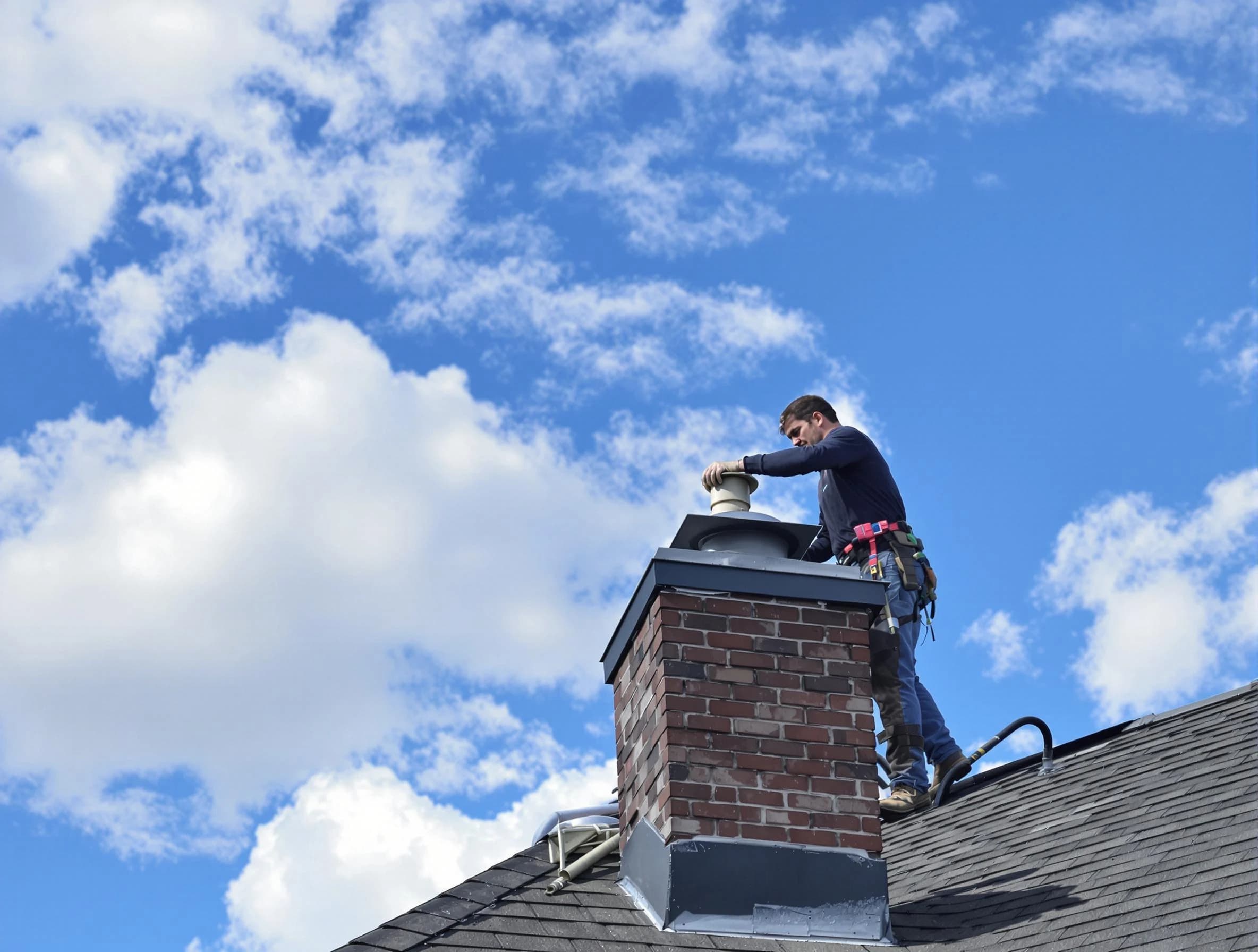 Aliquippa Chimney Sweep installing a sturdy chimney cap in Aliquippa, PA