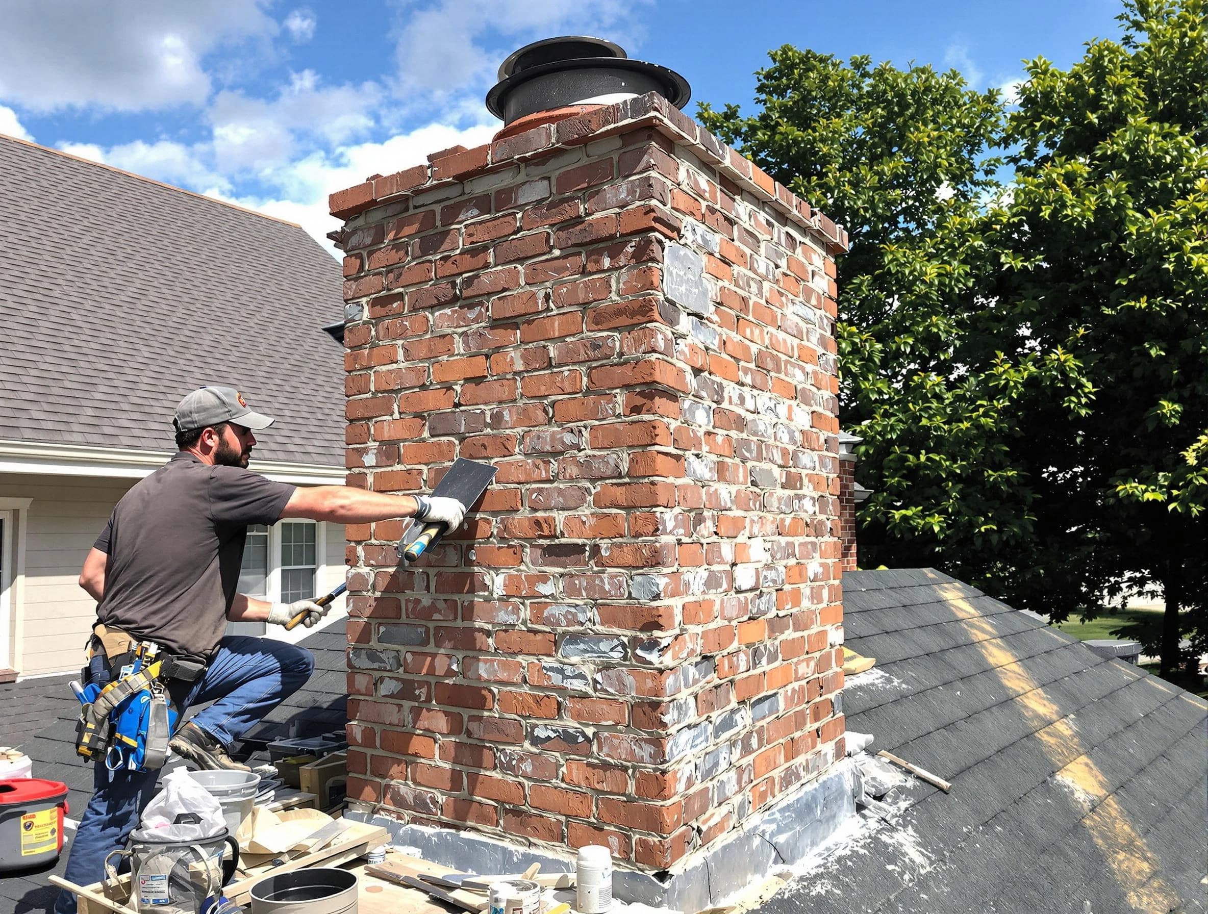 Completed chimney rebuild by Aliquippa Chimney Sweep in Aliquippa, PA