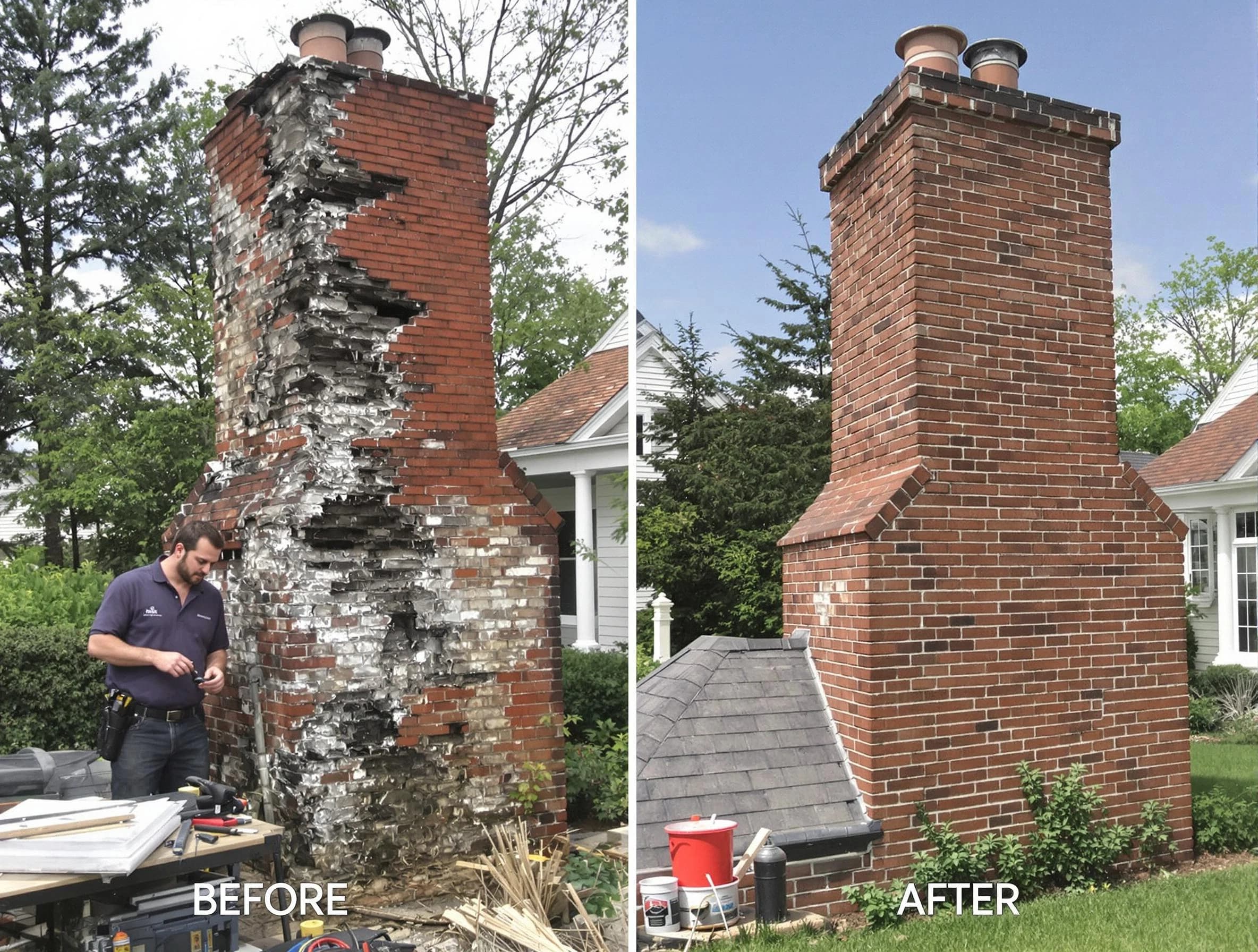 Aliquippa Chimney Sweep performing a full chimney restoration in Aliquippa, PA
