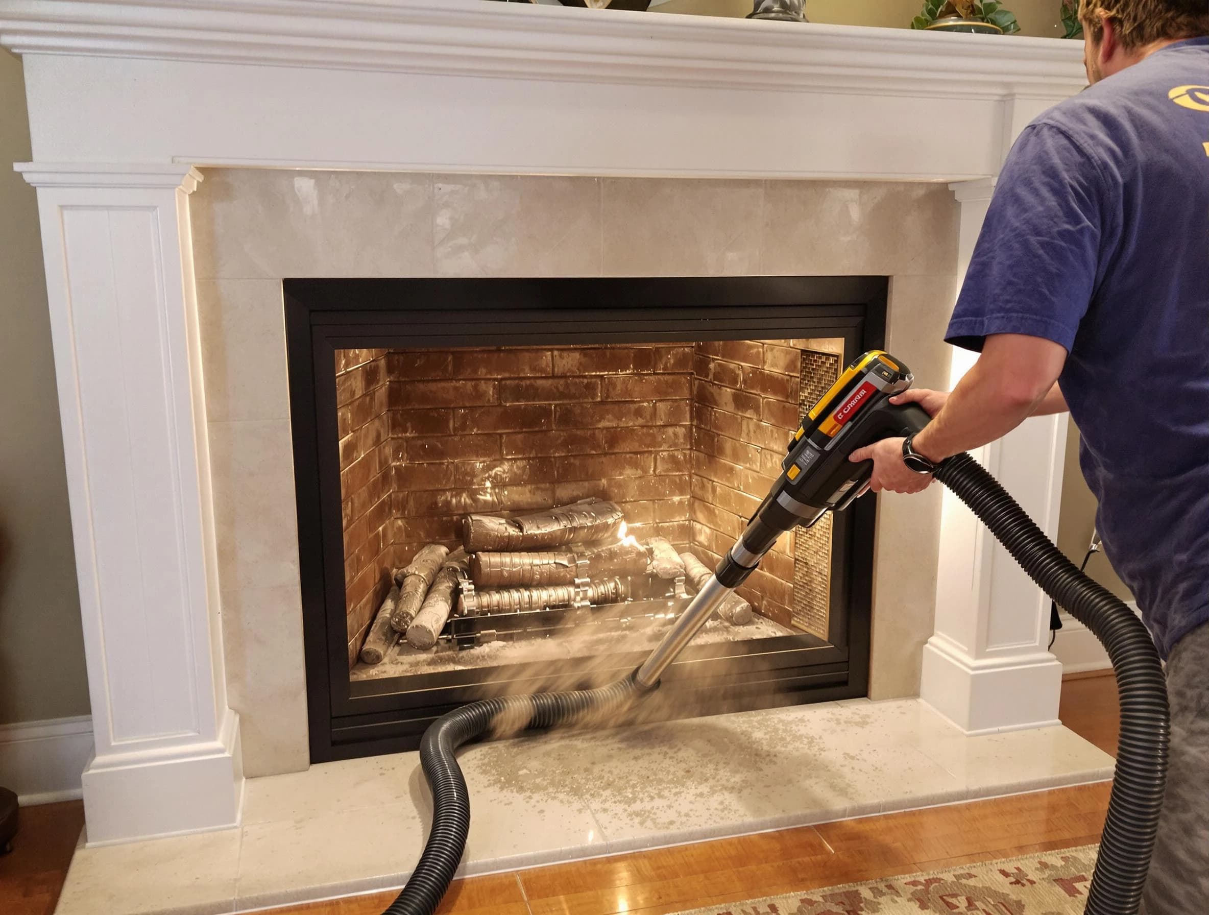 Fireplace cleaning performed by Aliquippa Chimney Sweep in Aliquippa, PA