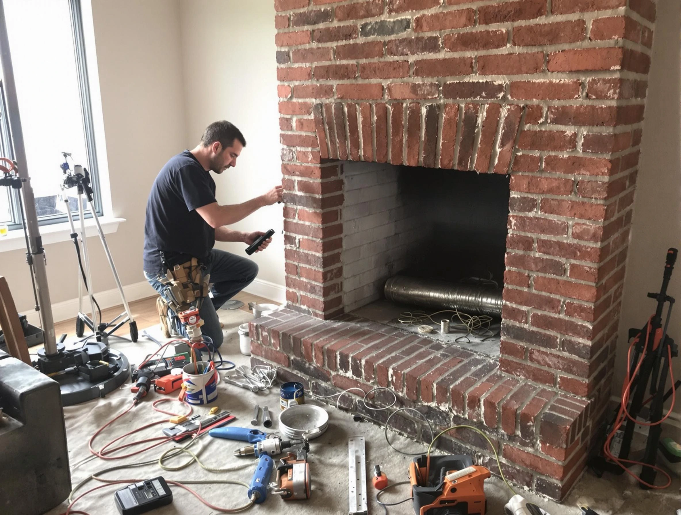 Aliquippa Chimney Sweep specialist finalizing chimney liner service in Aliquippa, PA