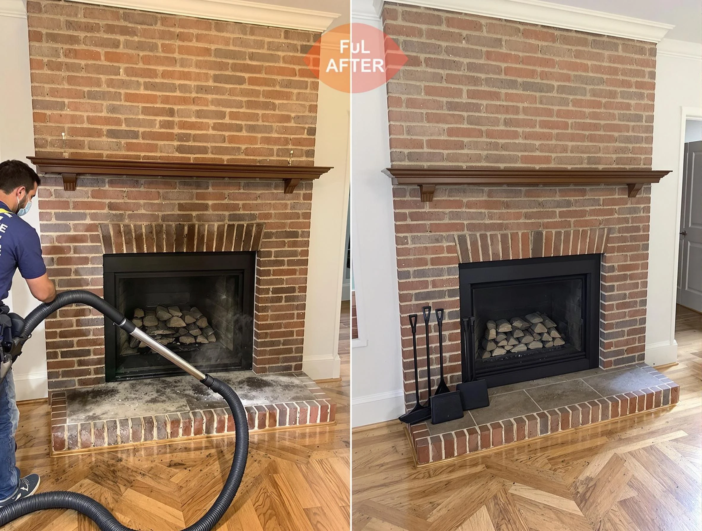 Aliquippa Chimney Sweep carefully sanitizing a fireplace in Aliquippa, PA