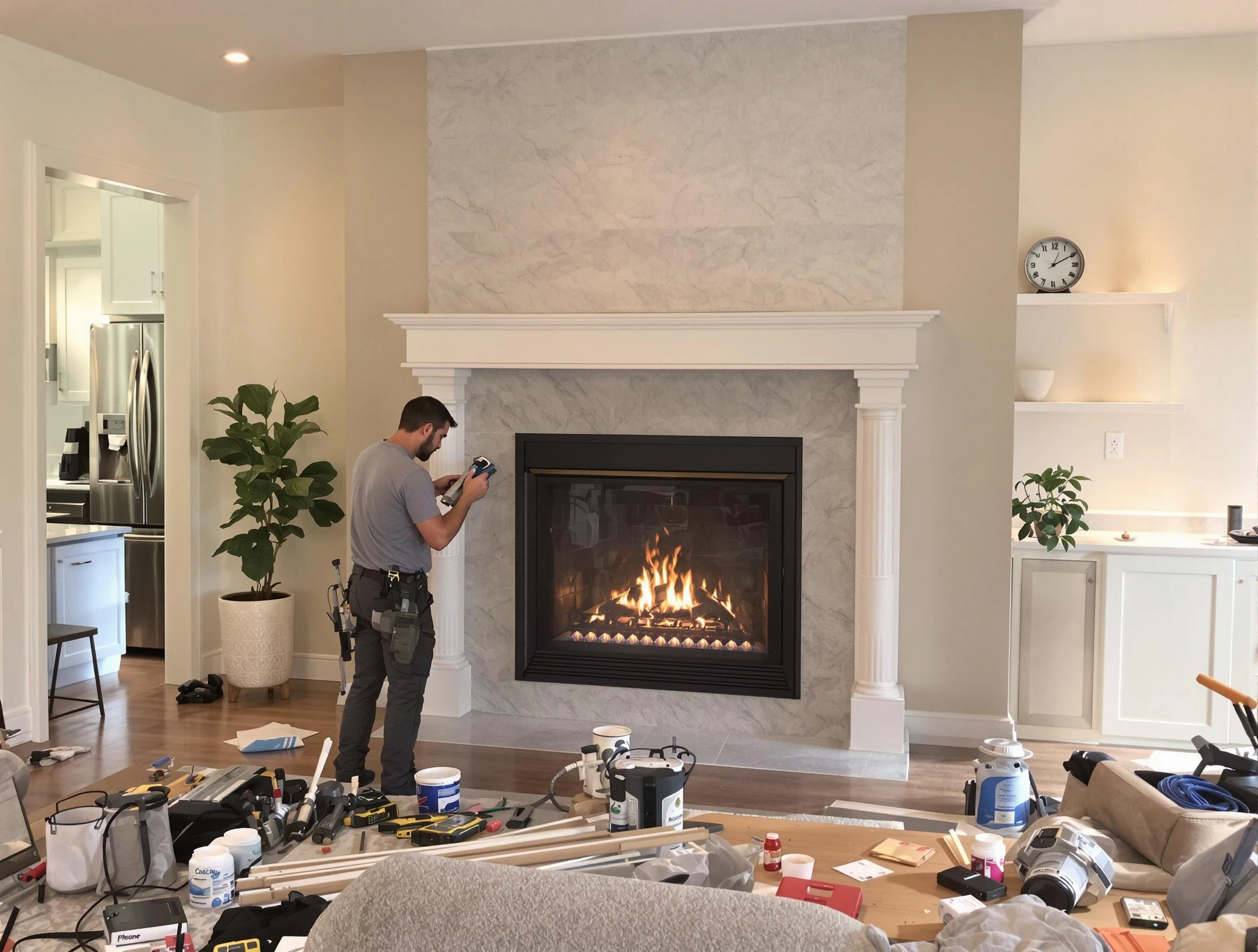 Newly installed fireplace by Aliquippa Chimney Sweep in Aliquippa, PA